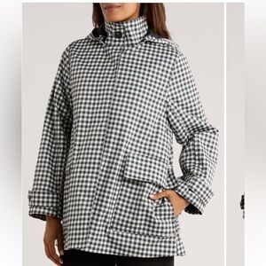 NWT Bernardo Black and White Gingham Hooded Jacket